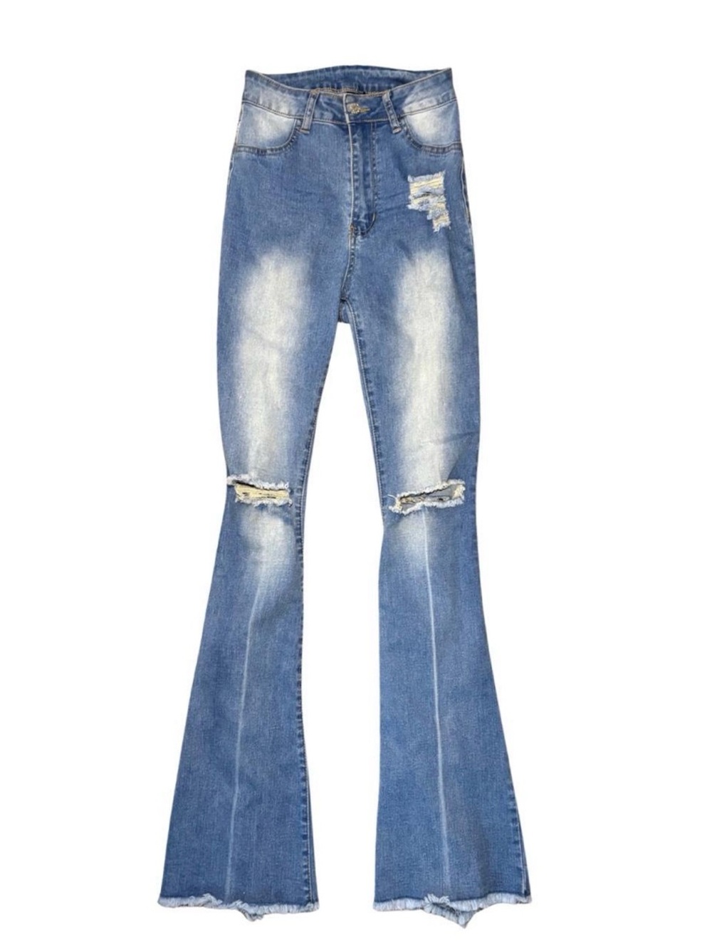 SHEINSXY Distressed Blue Flared Women's Jeans